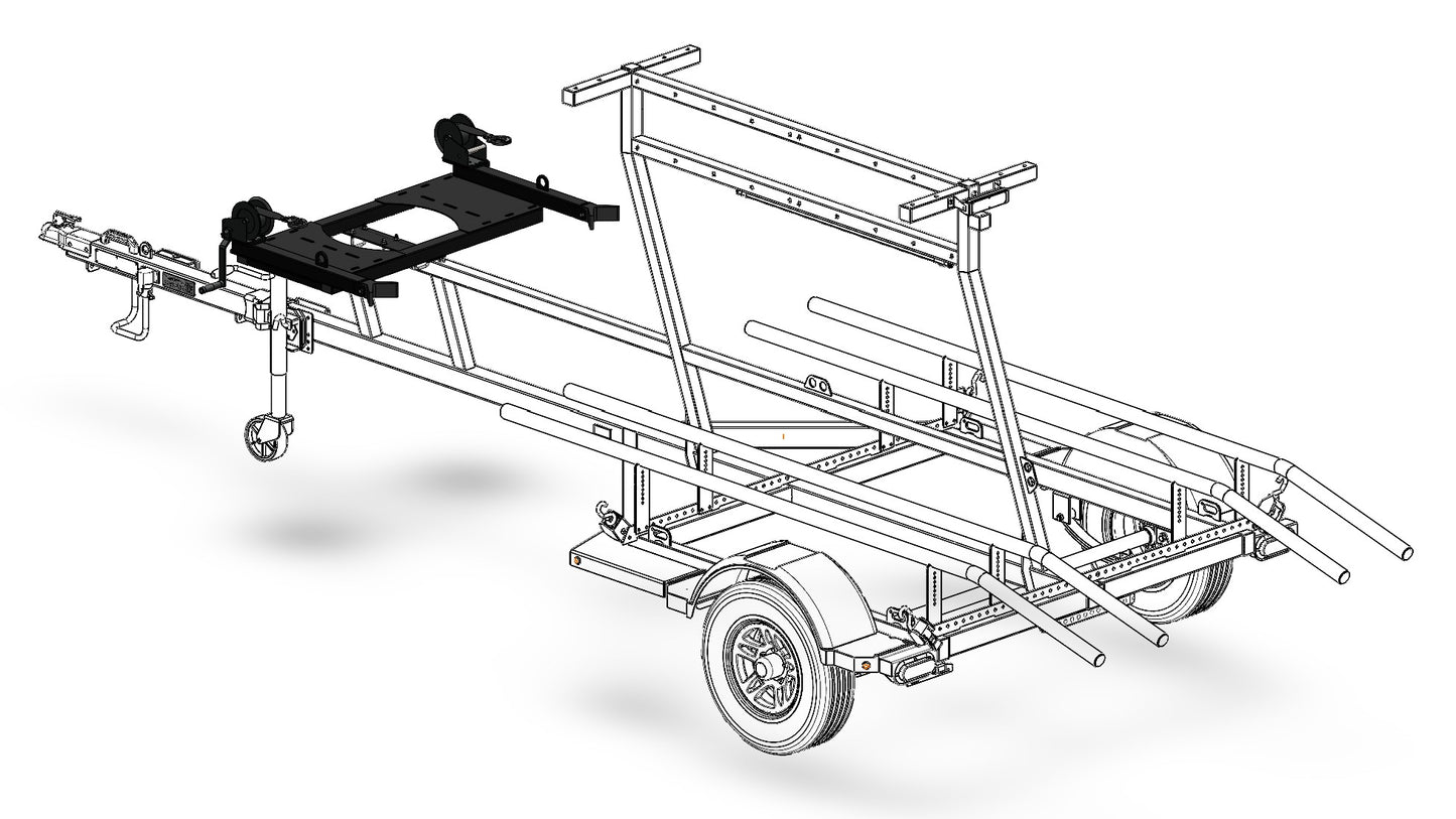 Double Kayak Trailer Bow Stops and Platform