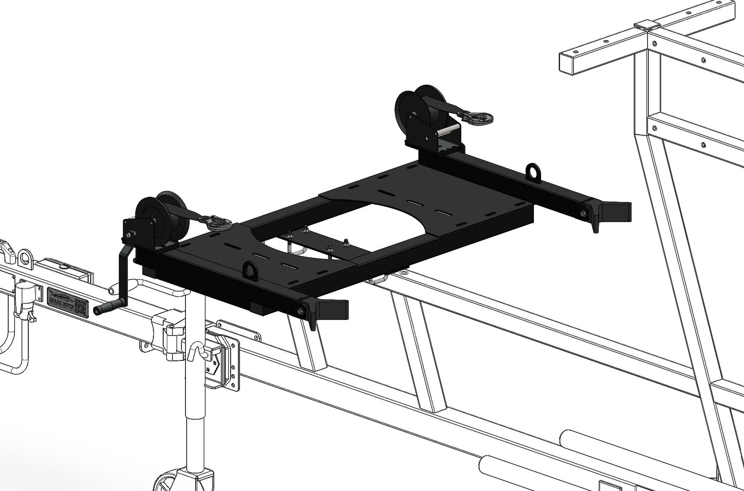 Double Kayak Trailer Bow Stops and Platform